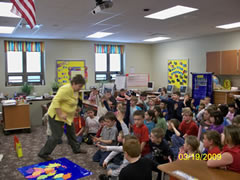 Lynn Bishop with students