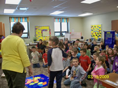 Lynn Bishop with students