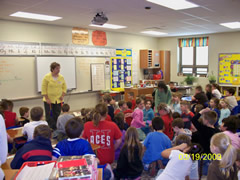 Lynn Bishop with students