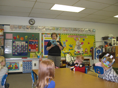 Lynn Bishop with students